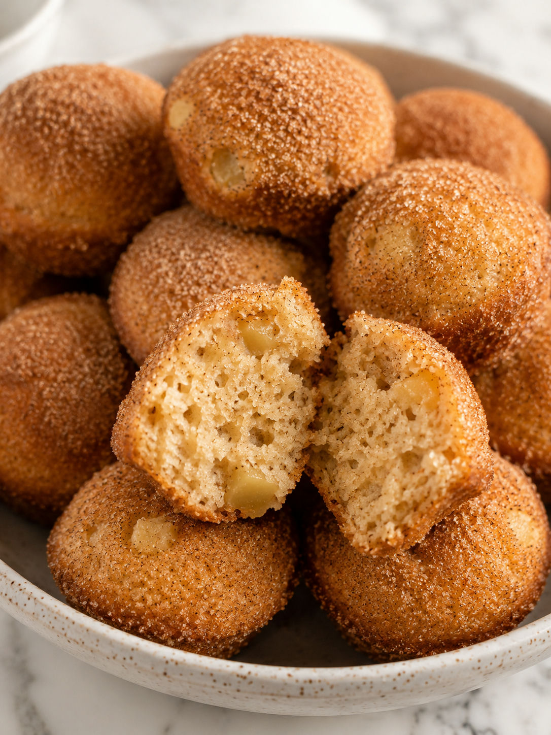 Delicious Apple Donut Mini Muffins, plated and served