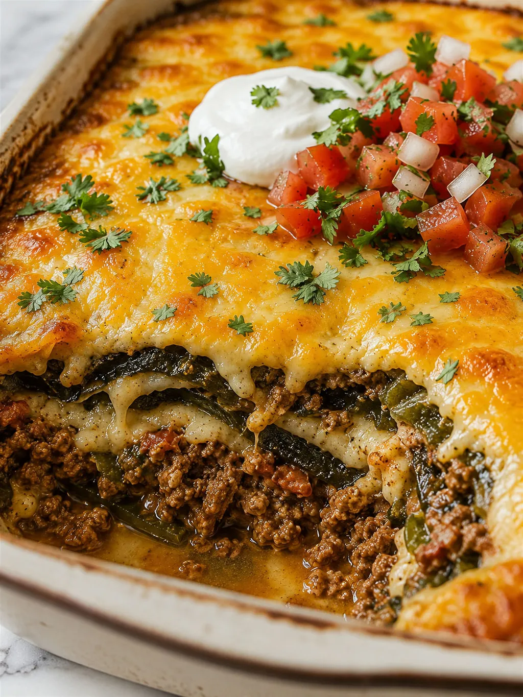 Delicious Baked Beef Chiles Rellenos Casserole - My Home Made Recipe