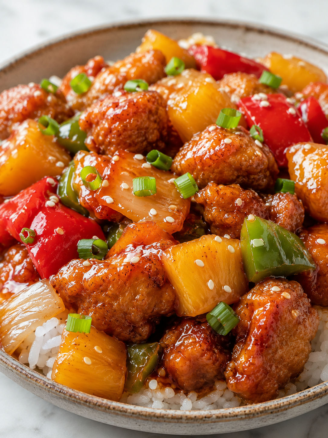 Delicious Baked Sweet and Sour Chicken, plated and served
