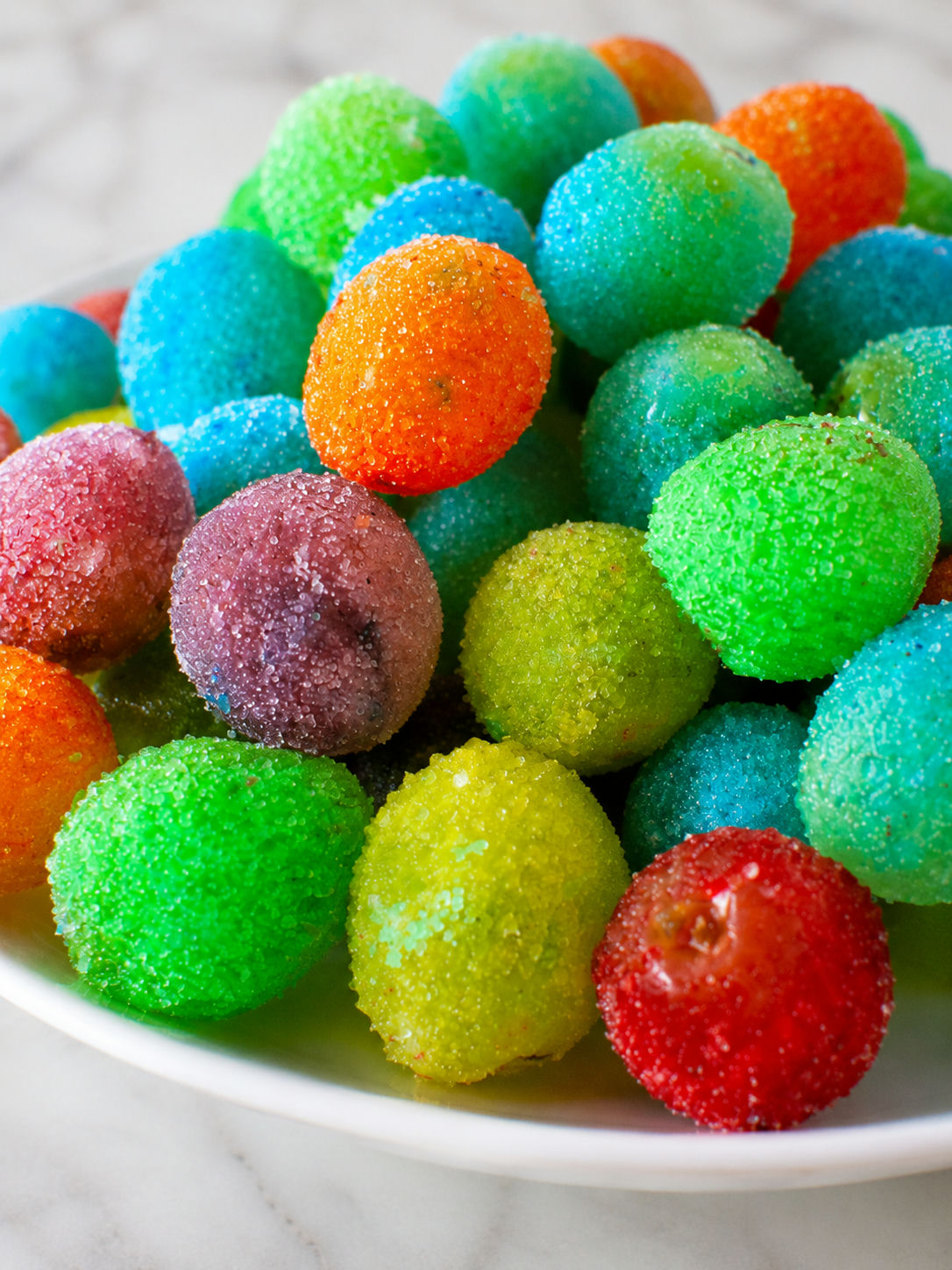 Delicious Frozen Candy Grapes With Jello, plated and served
