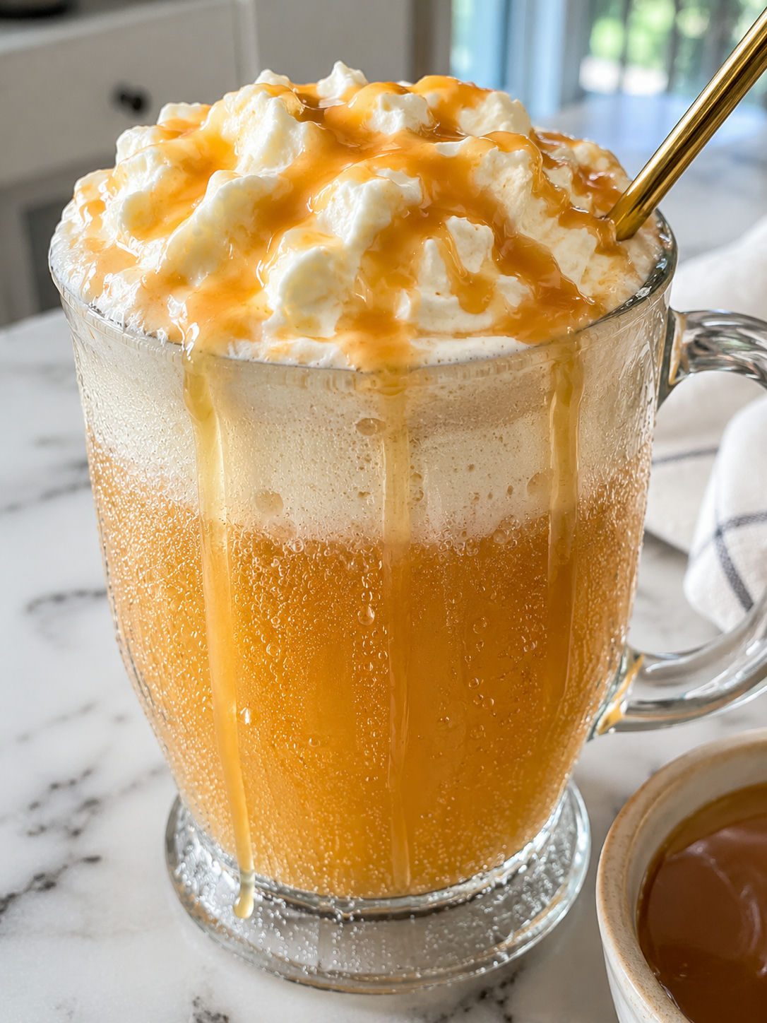 Delicious Homemade Butterbeer, plated and served