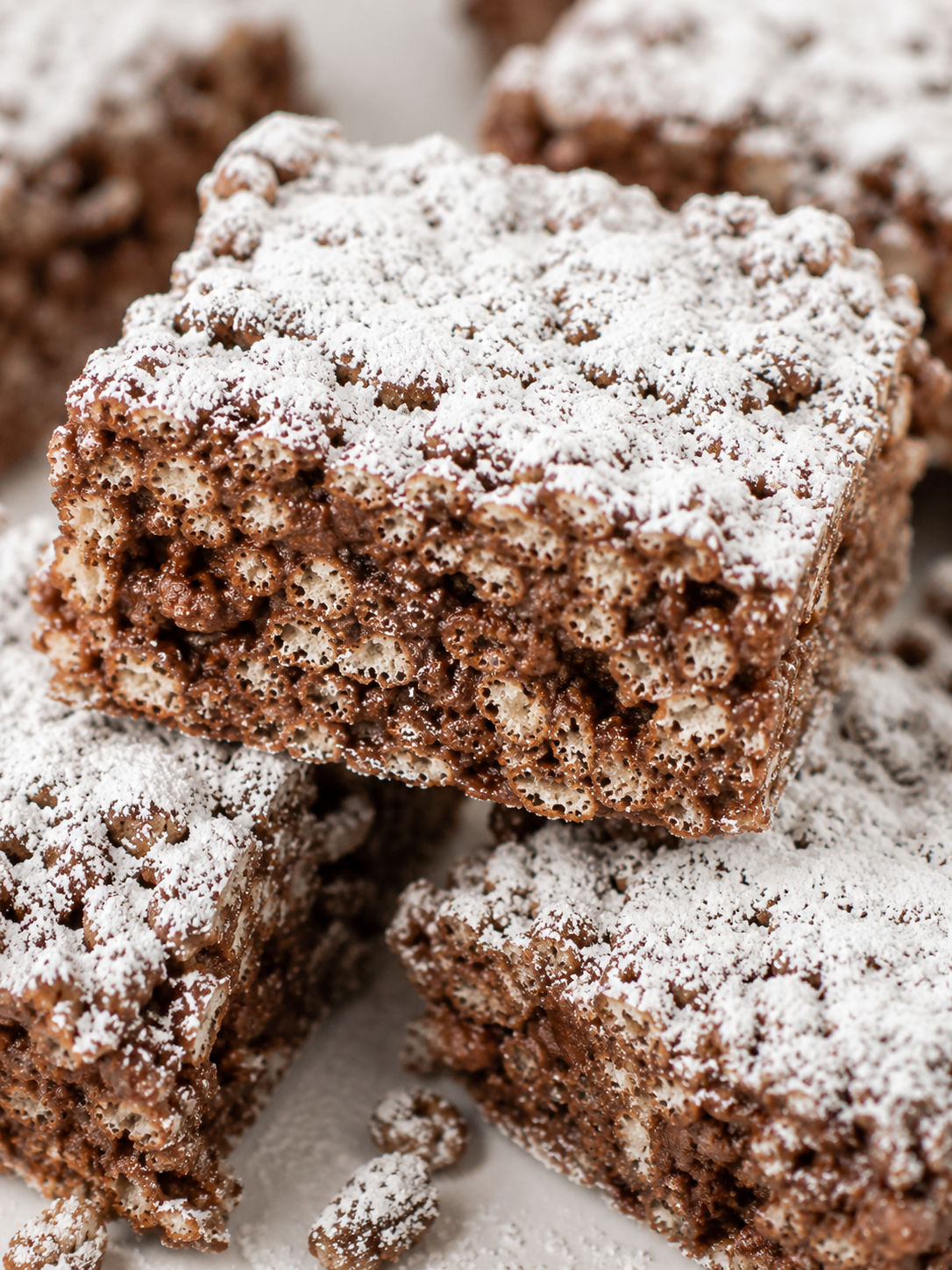Delicious Muddy Buddy Rice Krispies, plated and served