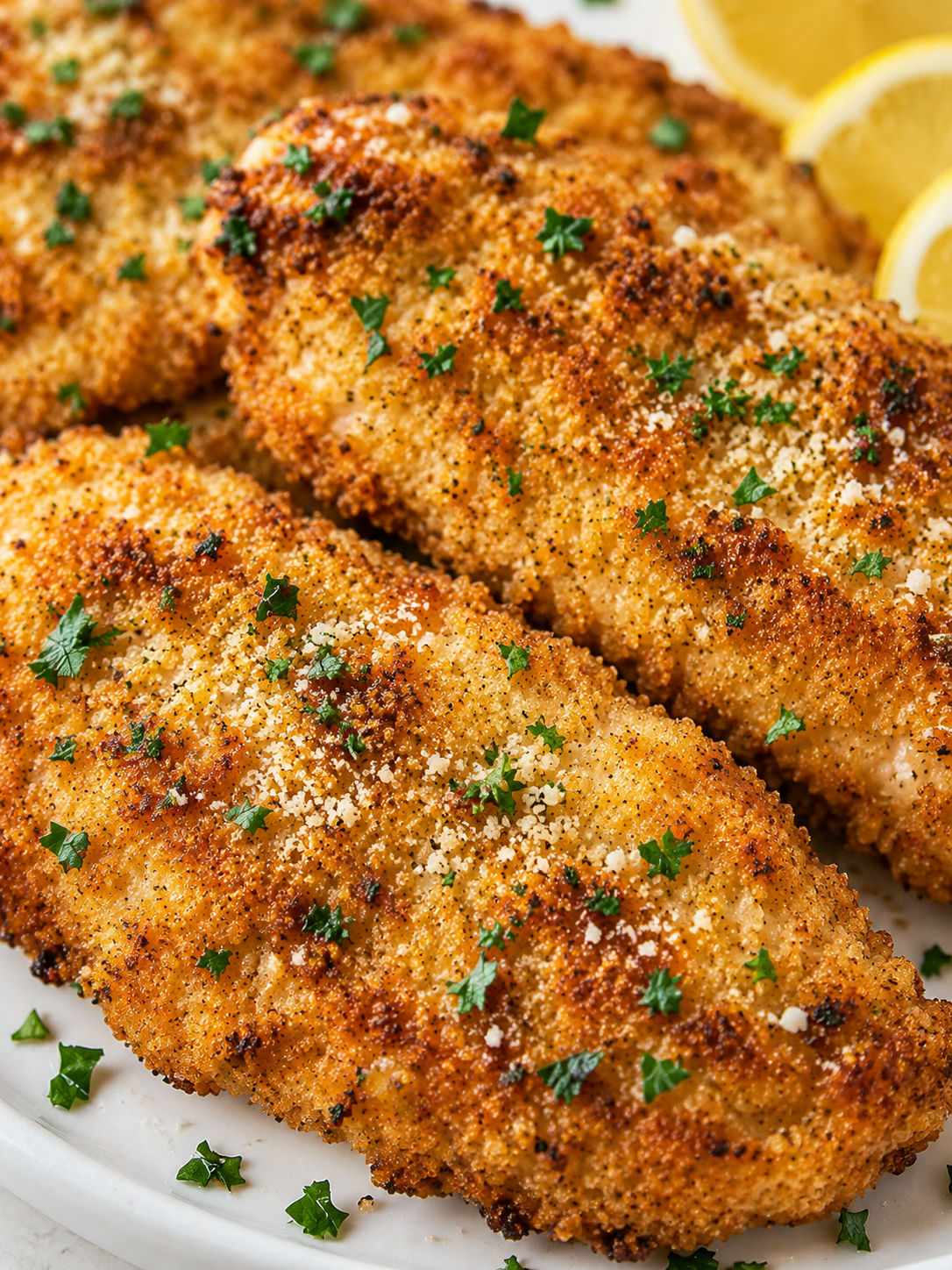 Delicious Parmesan Chicken, plated and served