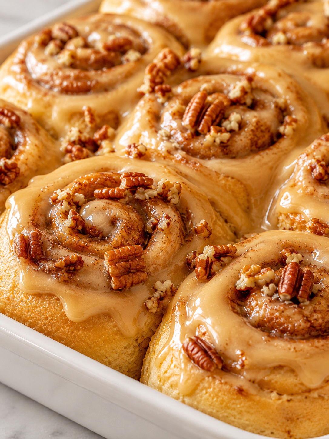 Dulce De Leche Cinnamon Rolls, plated and served