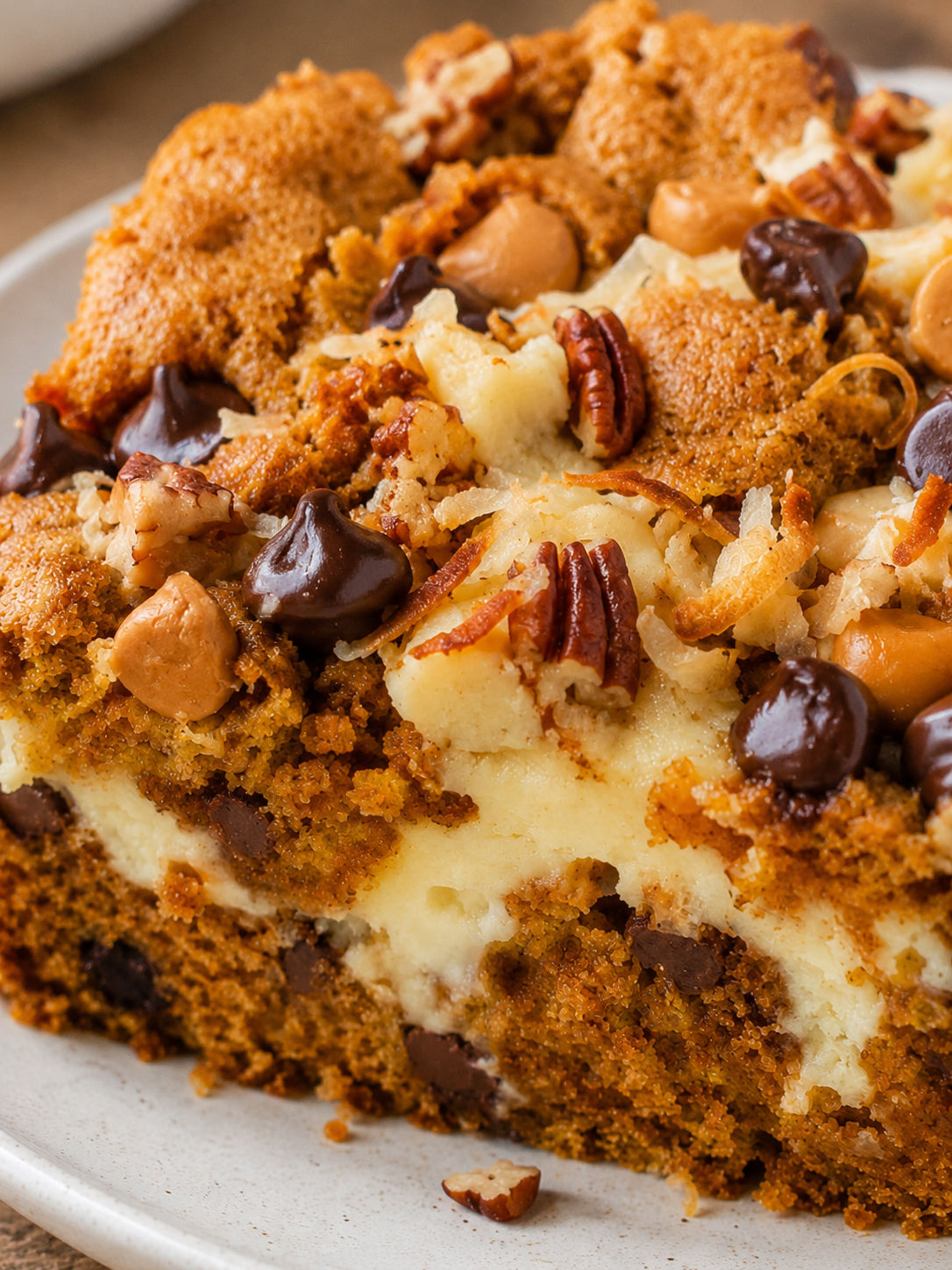 Earthquake Pumpkin Cake, plated and served