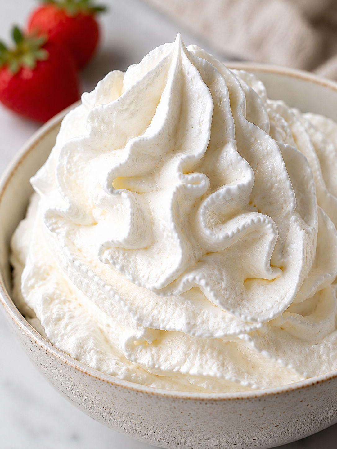 Easiest Homemade Whipped Cream, plated and served