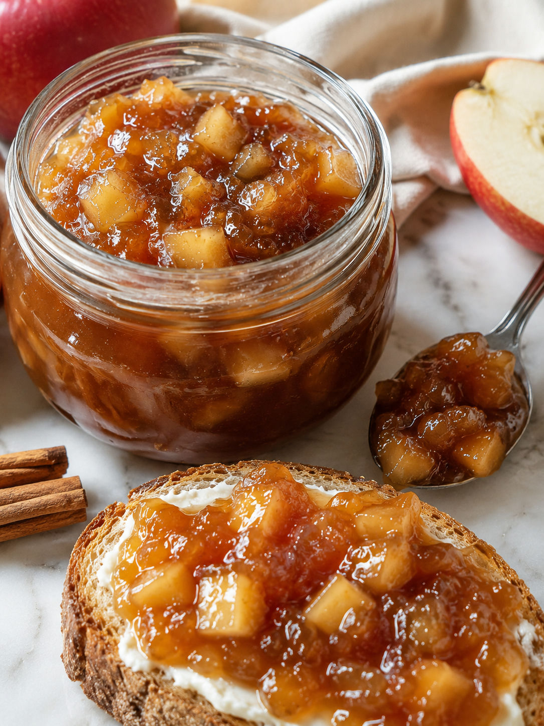 Easy Caramel Apple Jam, plated and served