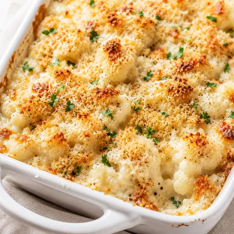 Cauliflower gratin with Gruyère and golden breadcrumb topping