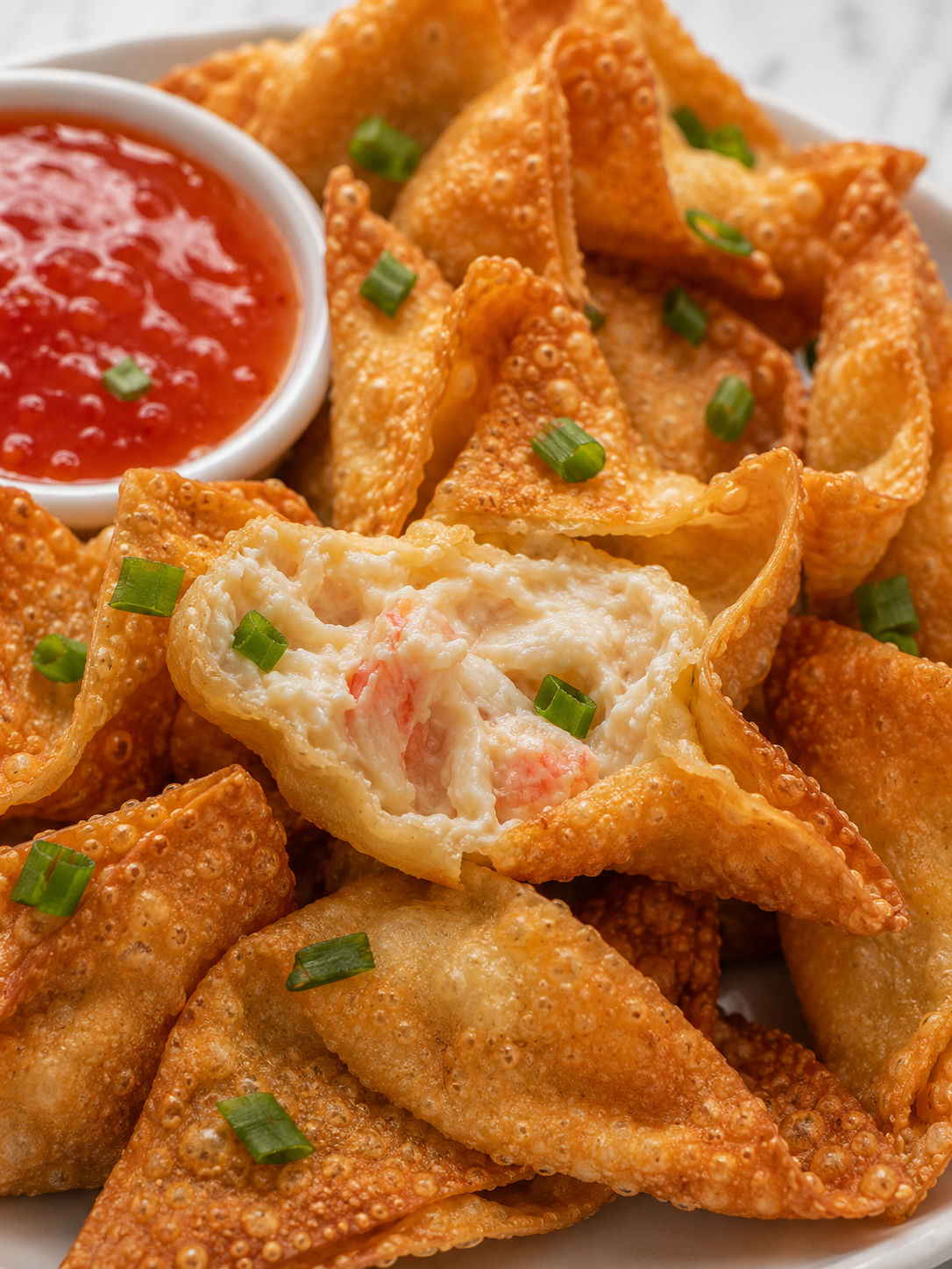 Easy Crab Rangoon, plated and served