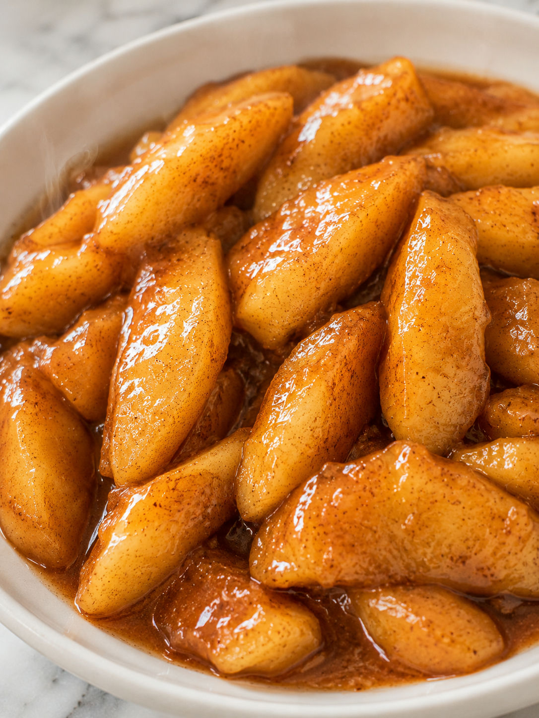 Easy Cracker Barrel Fried Apples, plated and served