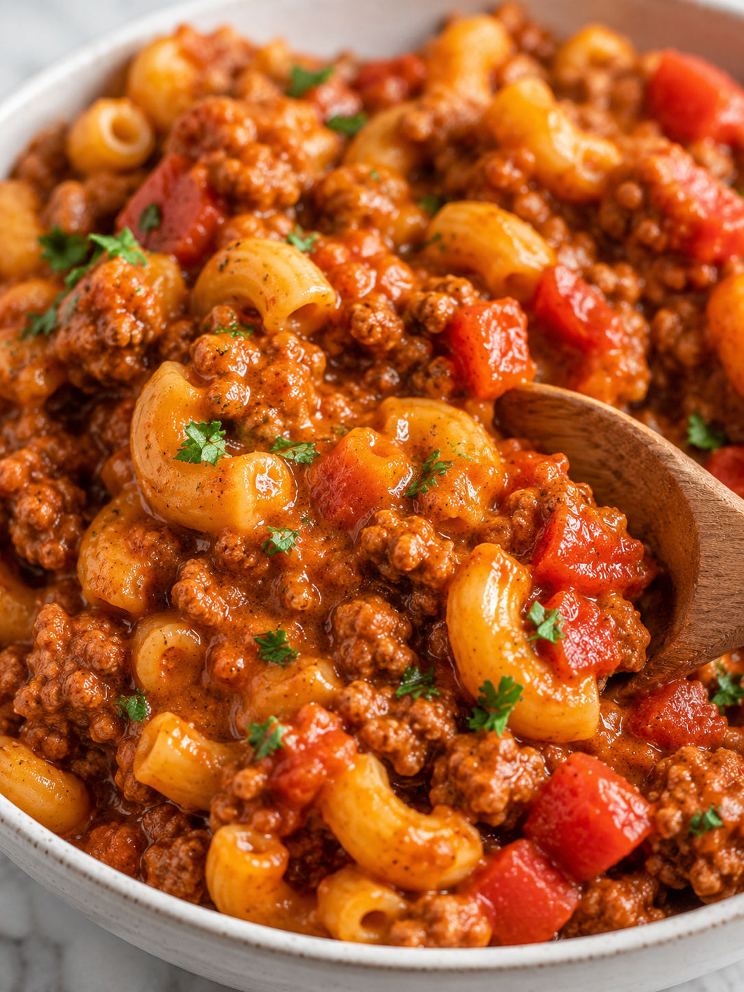 Easy Goulash, plated and served