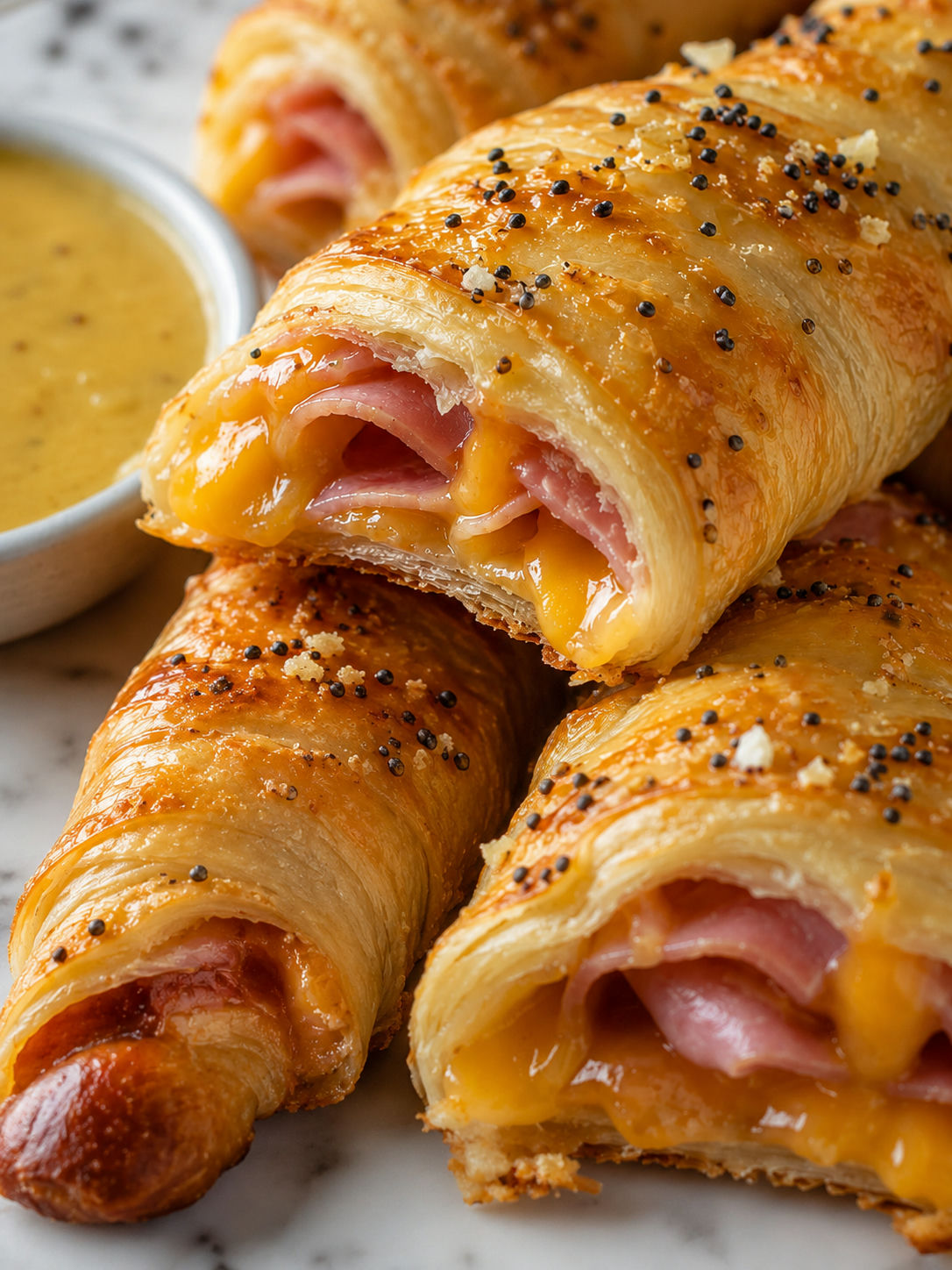 Easy Ham and Cheese Sticks, plated and served