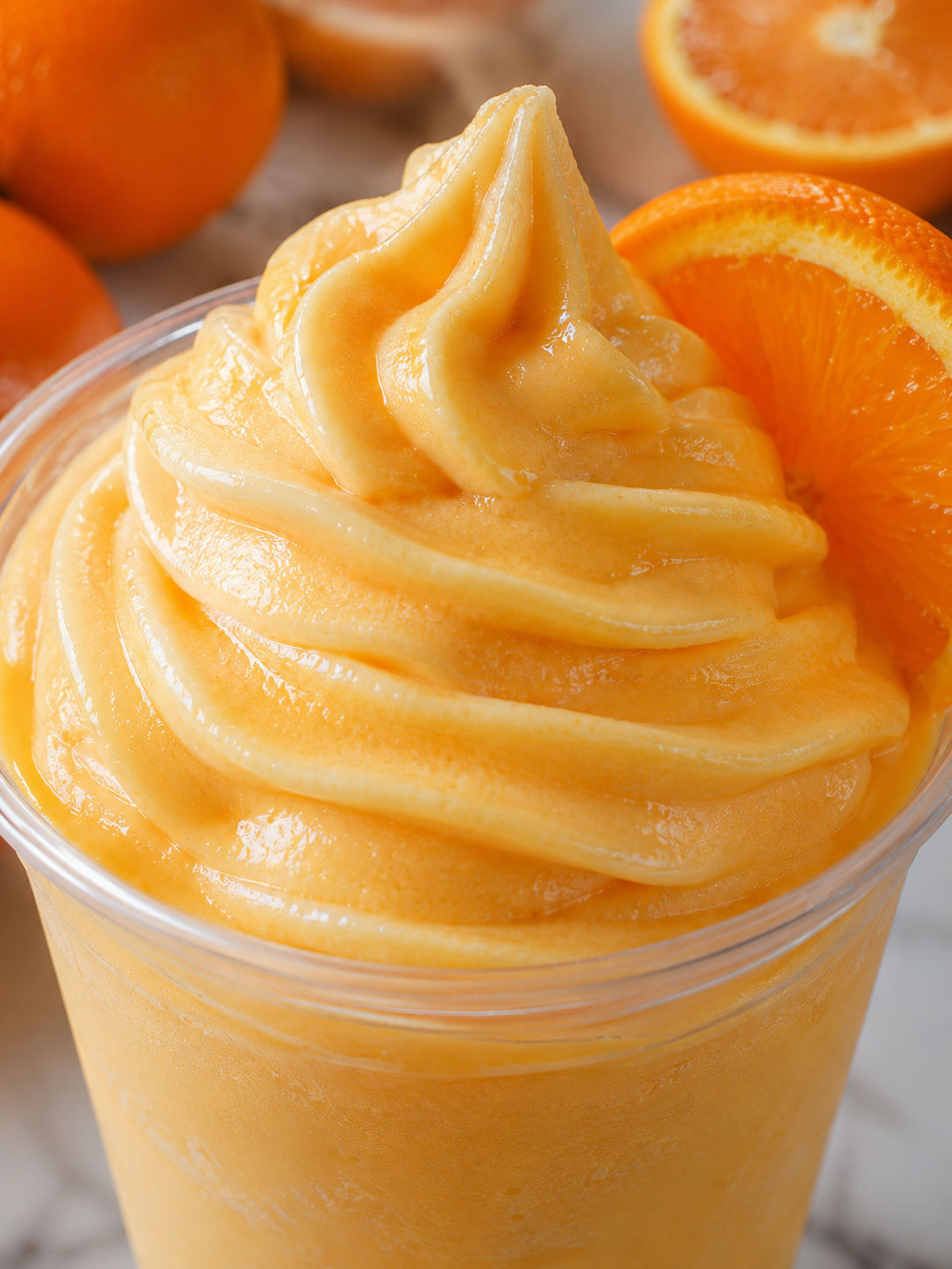 Easy Homemade Orange Dole Whip, plated and served