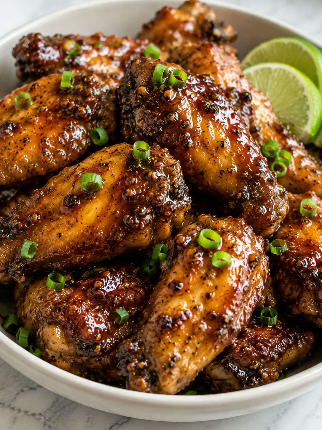 Easy Honey Garlic Jerk Chicken Wings, plated and served