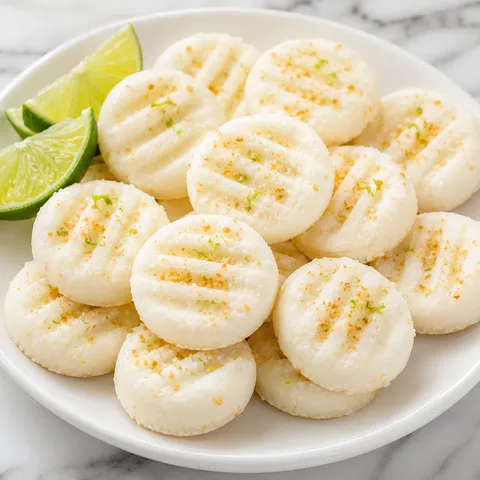 Key lime cream cheese mints with graham crumbs and lime zest
