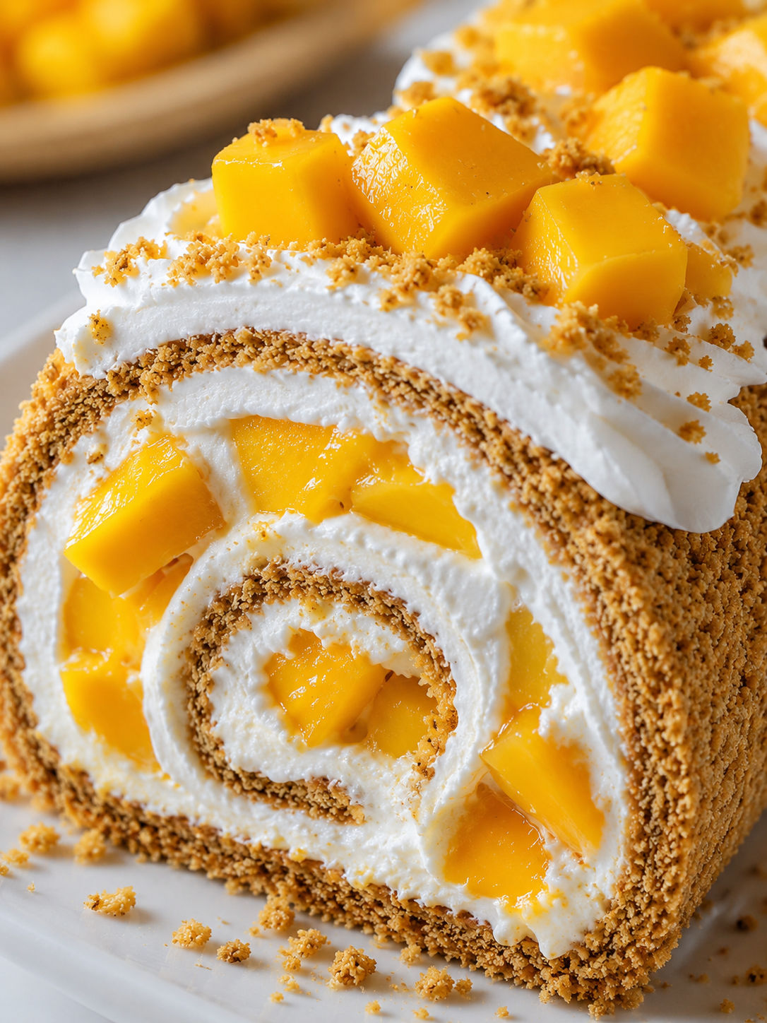 Easy Mango Graham Roll, plated and served