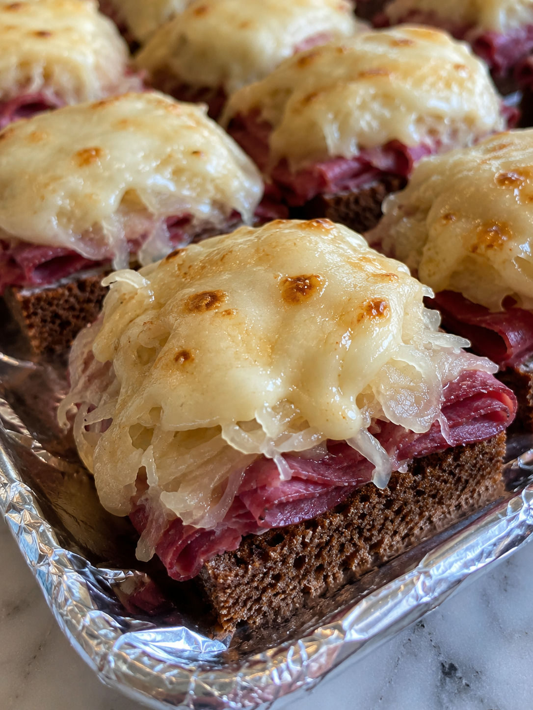 Easy Mini Reubens Appetizer, plated and served