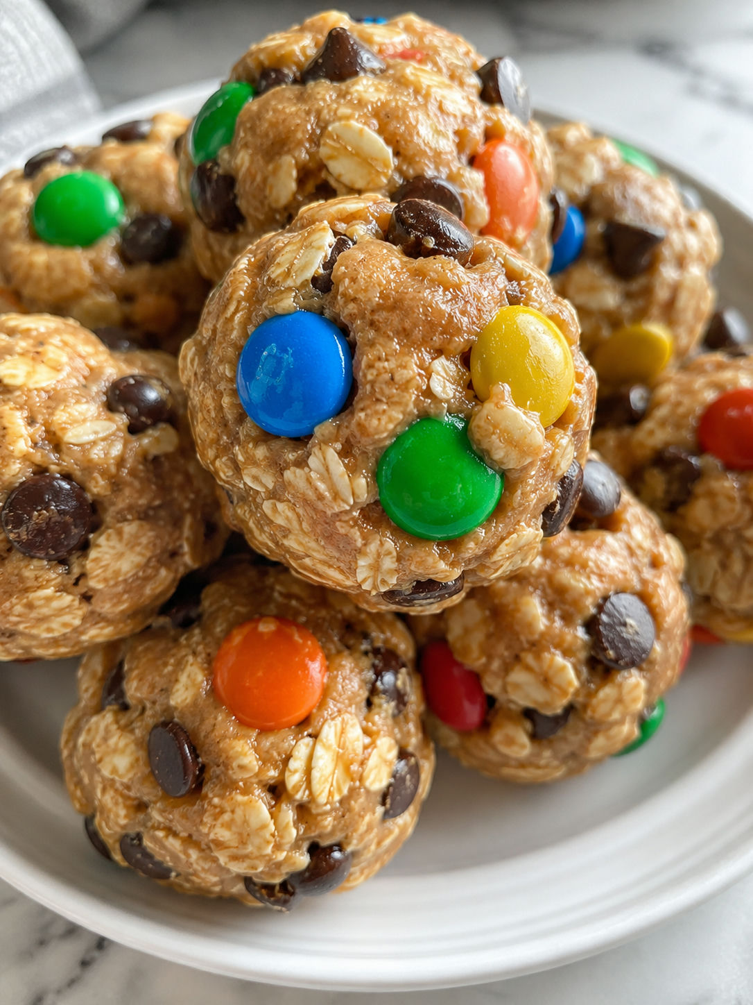 Easy Monster Energy Bites, plated and served