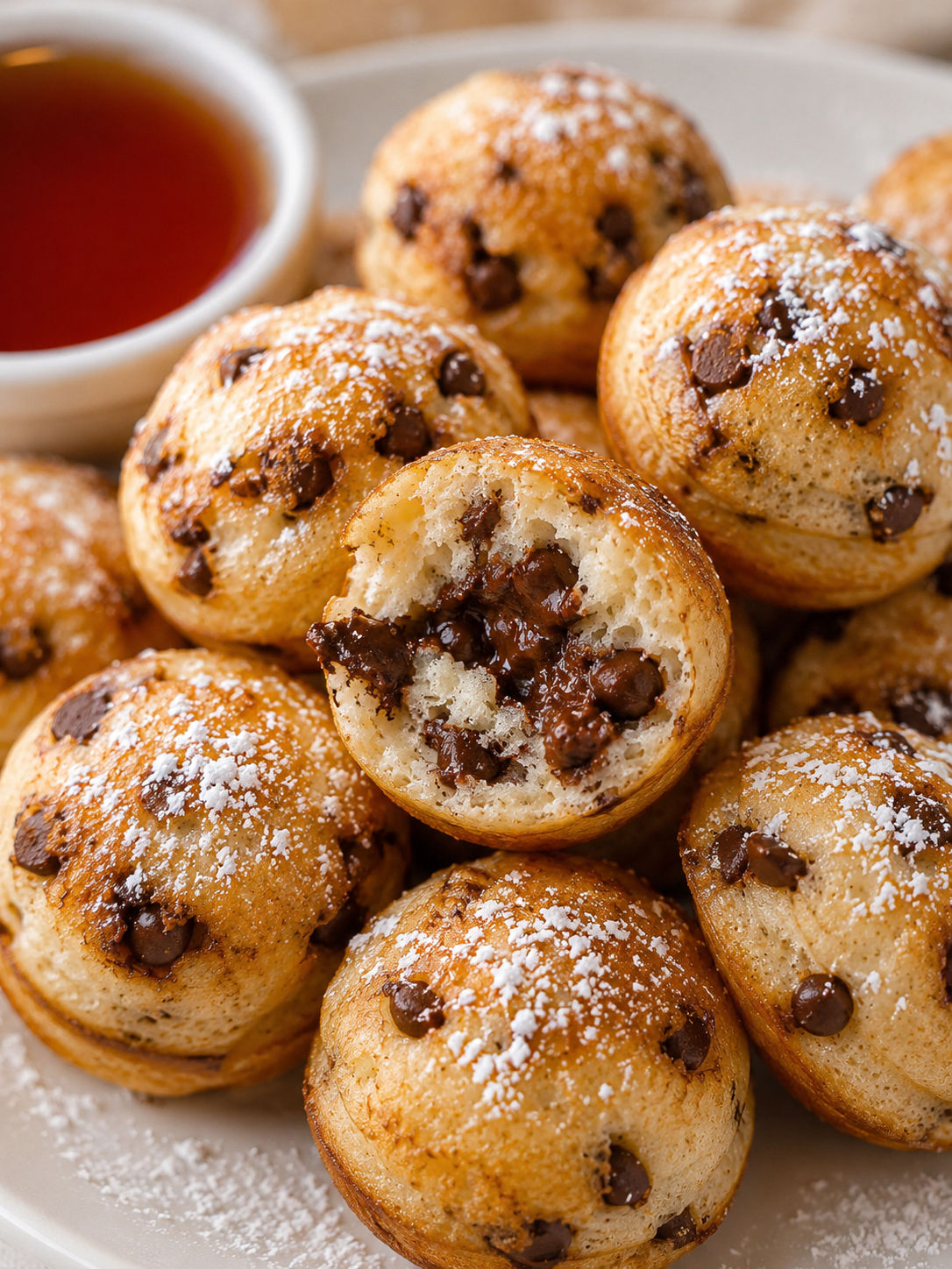 Easy Pancake Poppers, plated and served