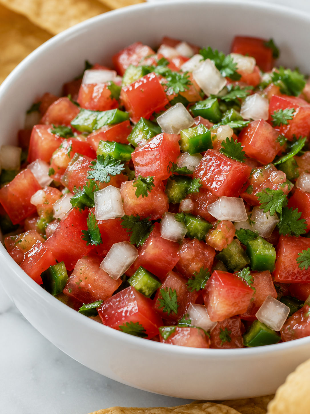 Easy Pico de Gallo, plated and served