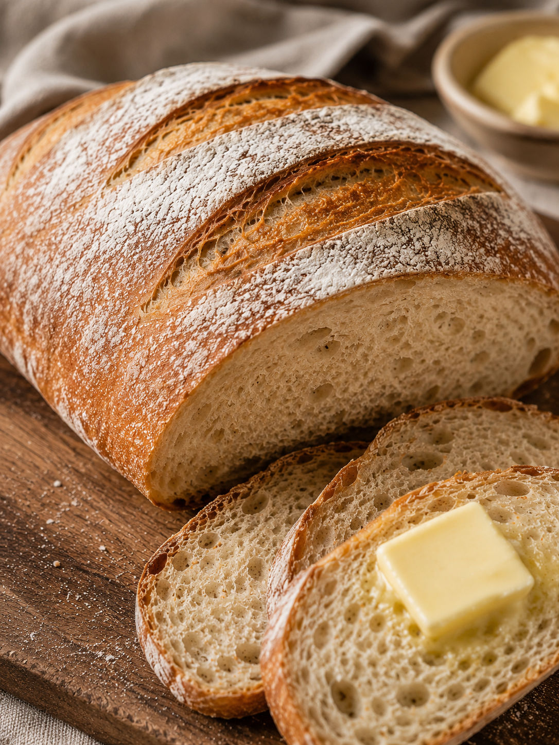 Easy Recipe for Making Delicious Homemade Bread, plated and served