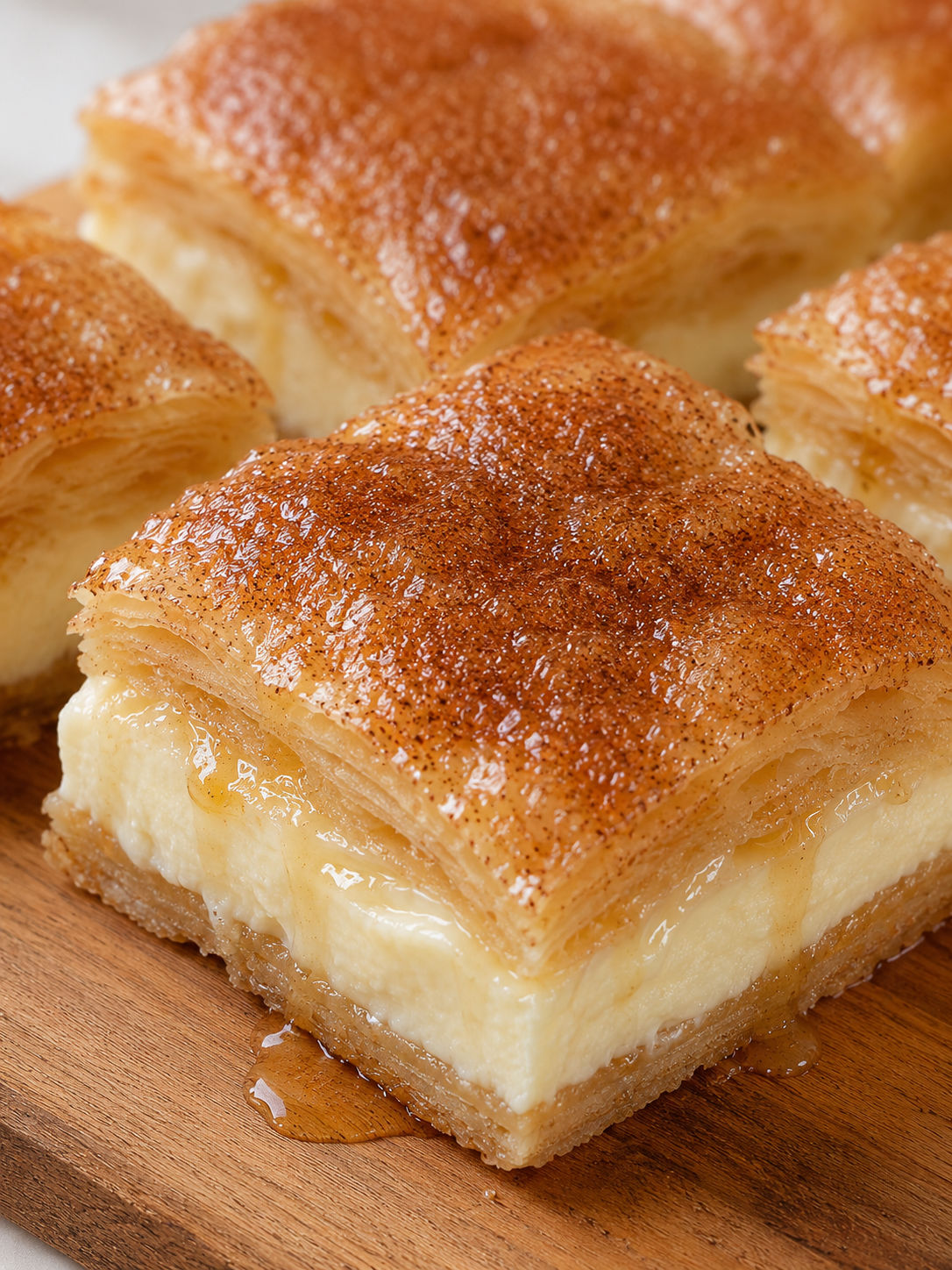 Easy Sopapilla Cheesecake Bars, plated and served