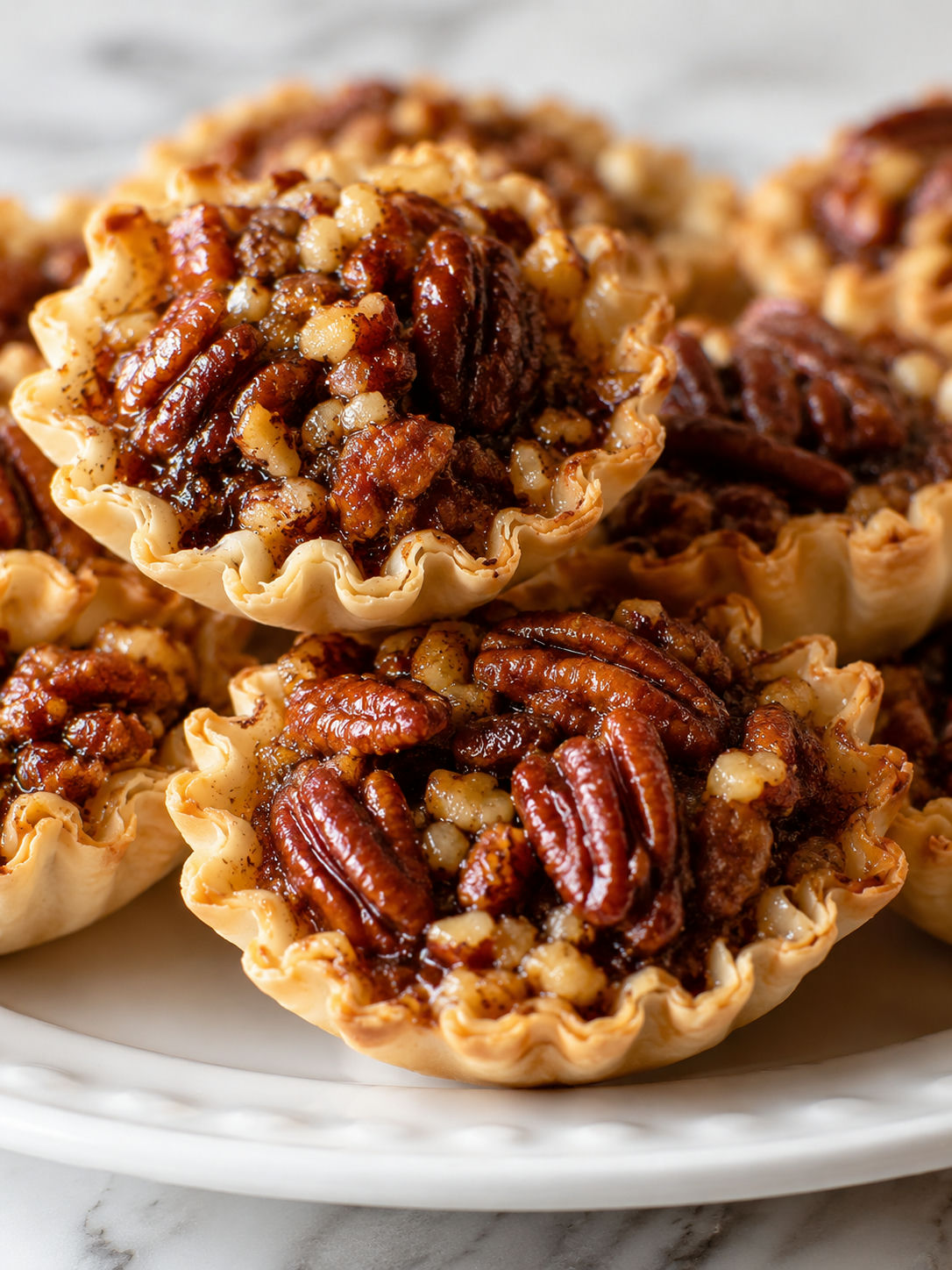 Easy and Delicious Pecan Tarts, plated and served