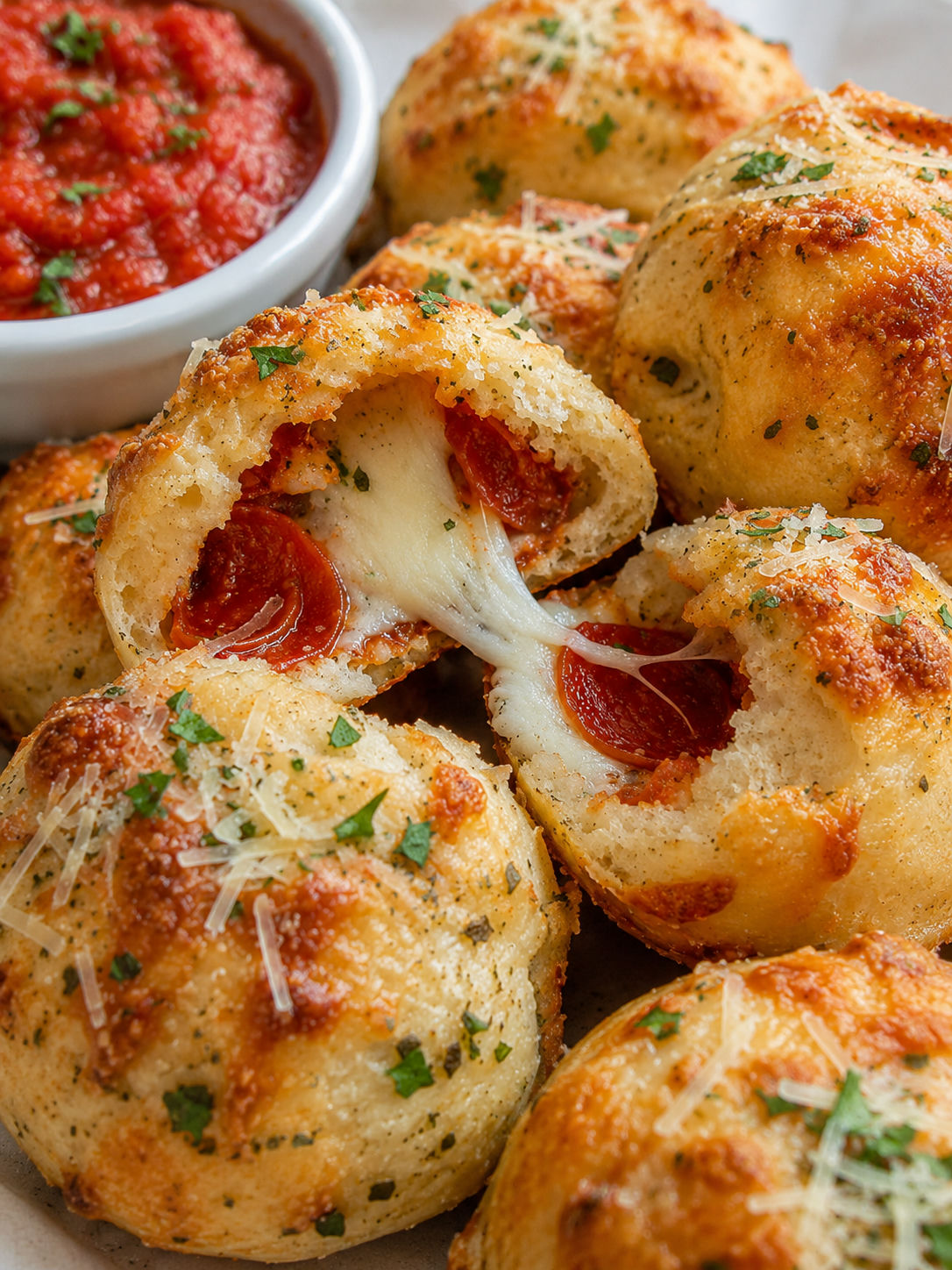 Easy and Delicious Pizza Bombs, plated and served