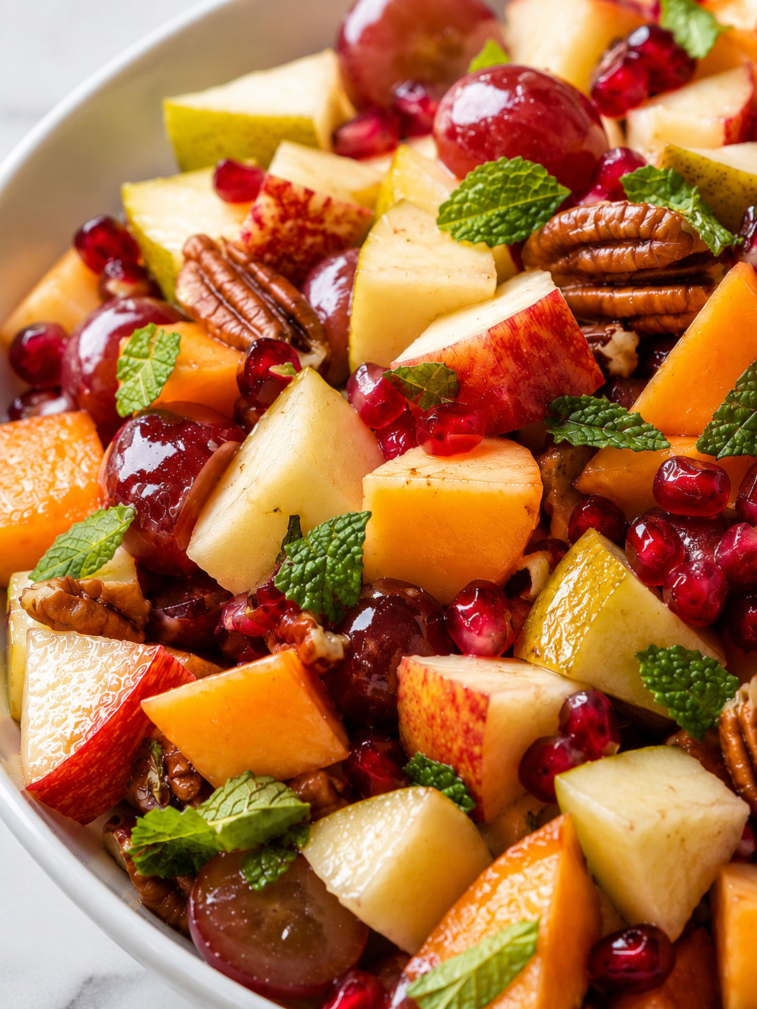Fall Fruit Salad, plated and served