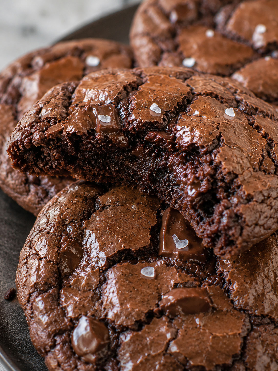 Fudgy Brownie Cookies, plated and served