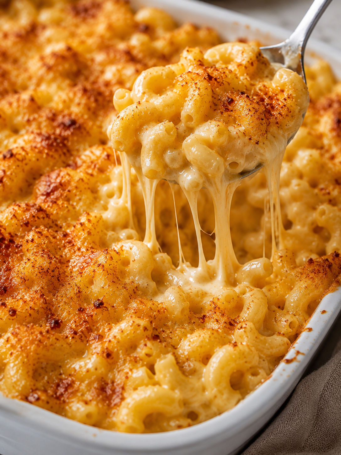 Good Ole Fashion Mac and Cheese, plated and served