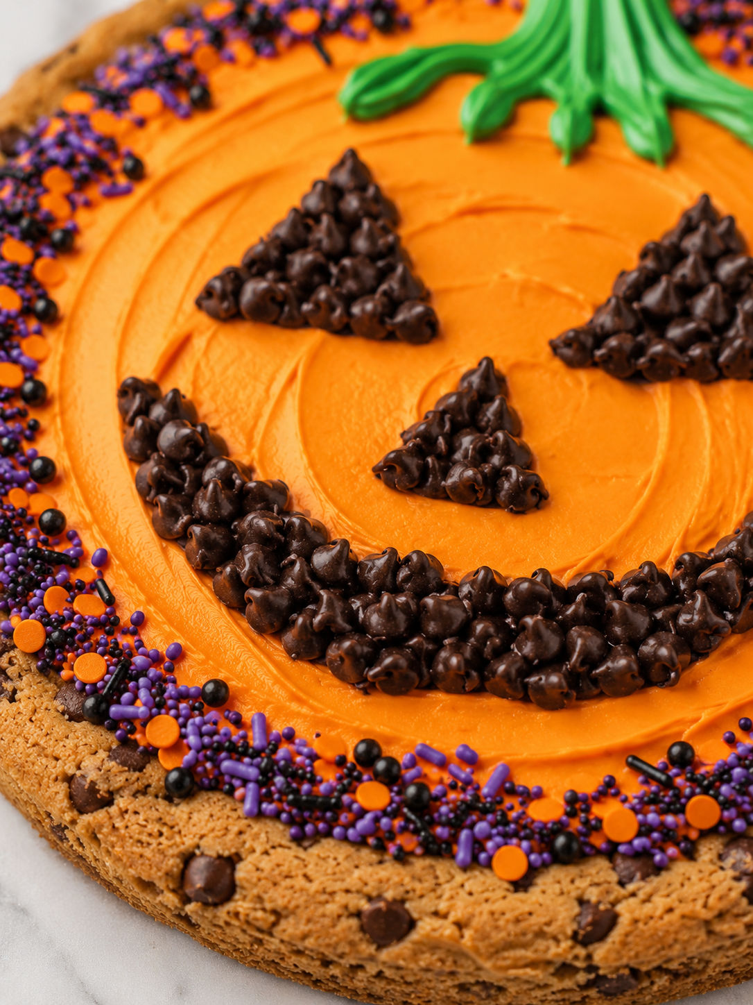 Halloween Cookie Cake, plated and served