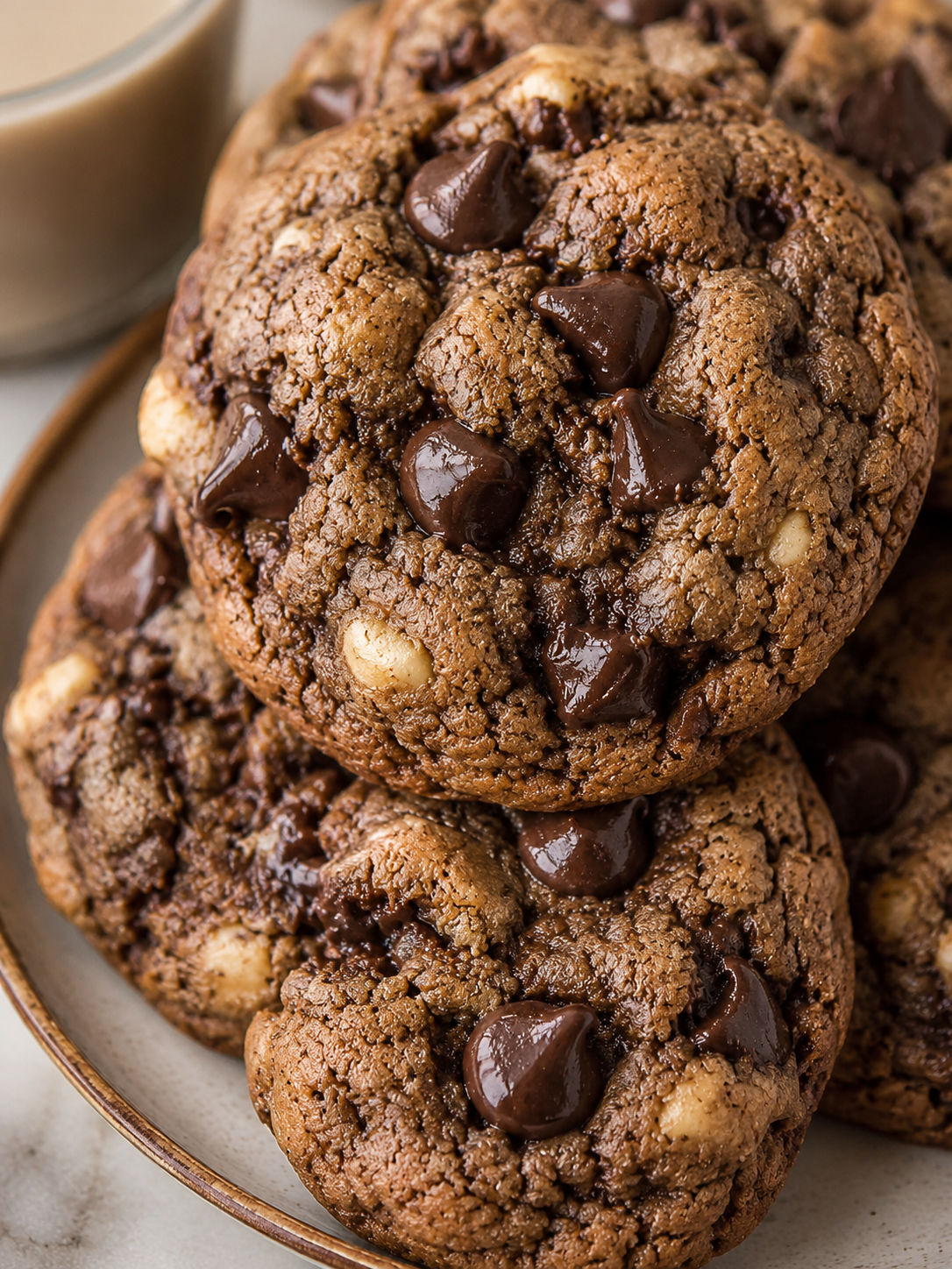 Homemade Bailey's Irish Cream Cookies with Chocolate Chips, plated and served