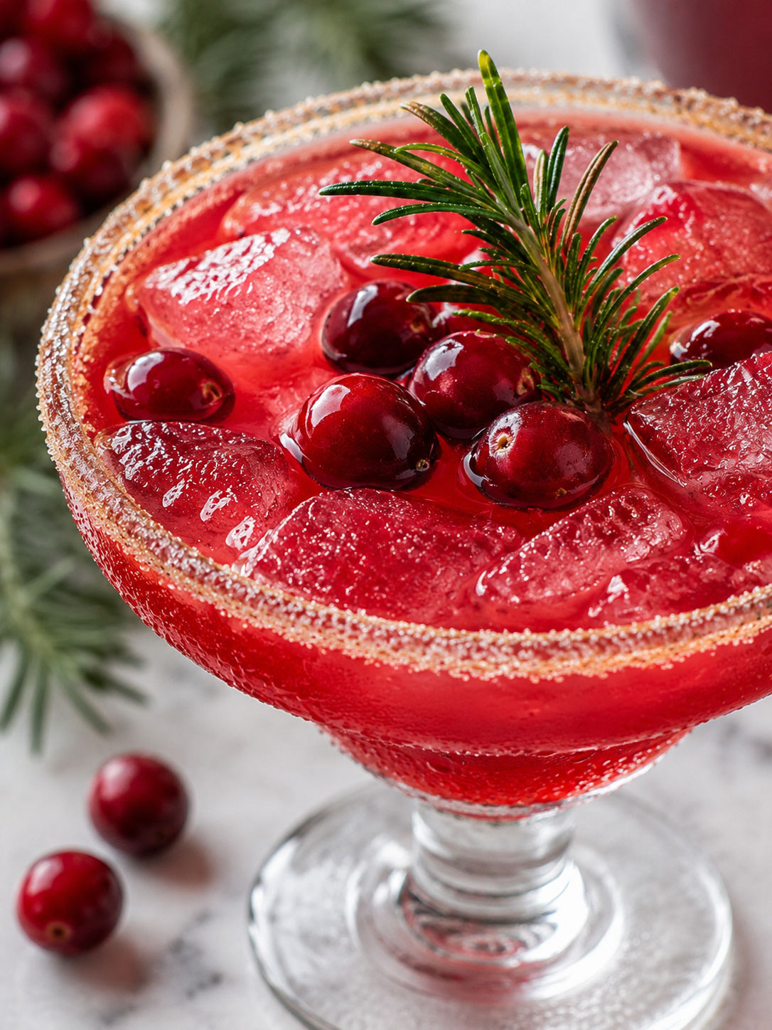 How to Make a Christmas Mistletoe Margarita, plated and served