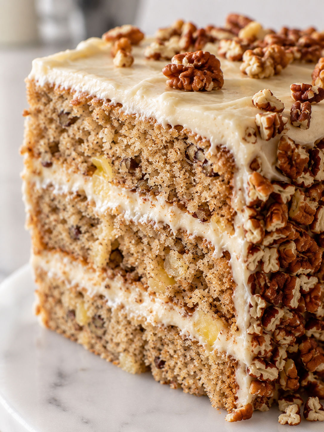 Hummingbird Cake, plated and served