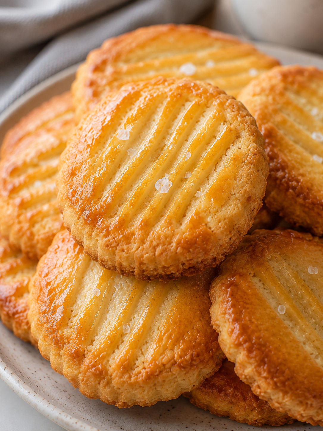 Irresistible French Butter Cookies: Crispy, Buttery Delights, plated and served