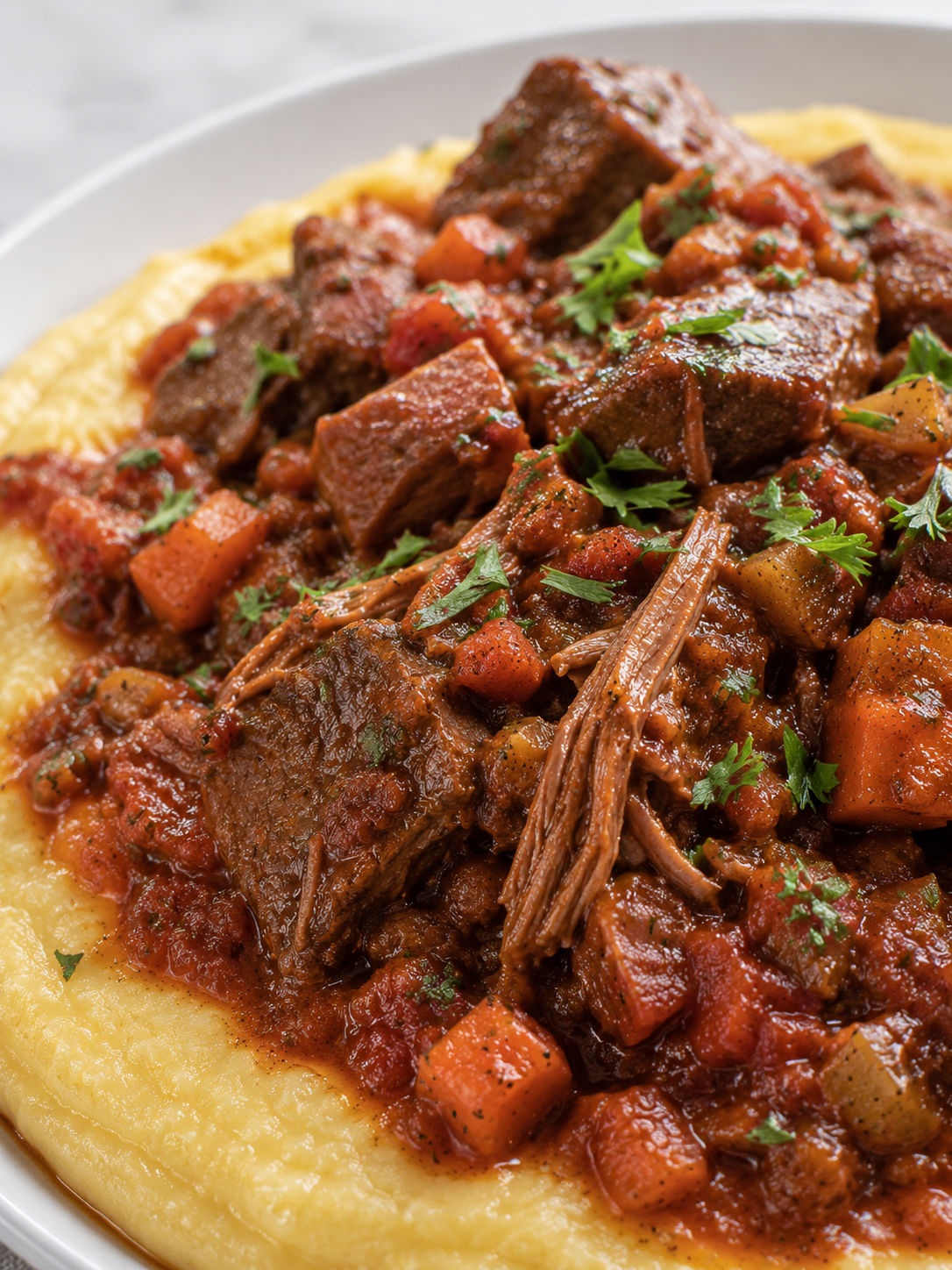 Italian Pot Roast, plated and served