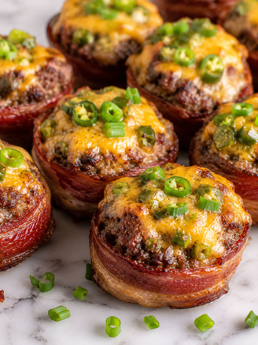 Jalapeño Popper Burger Bites, plated and served