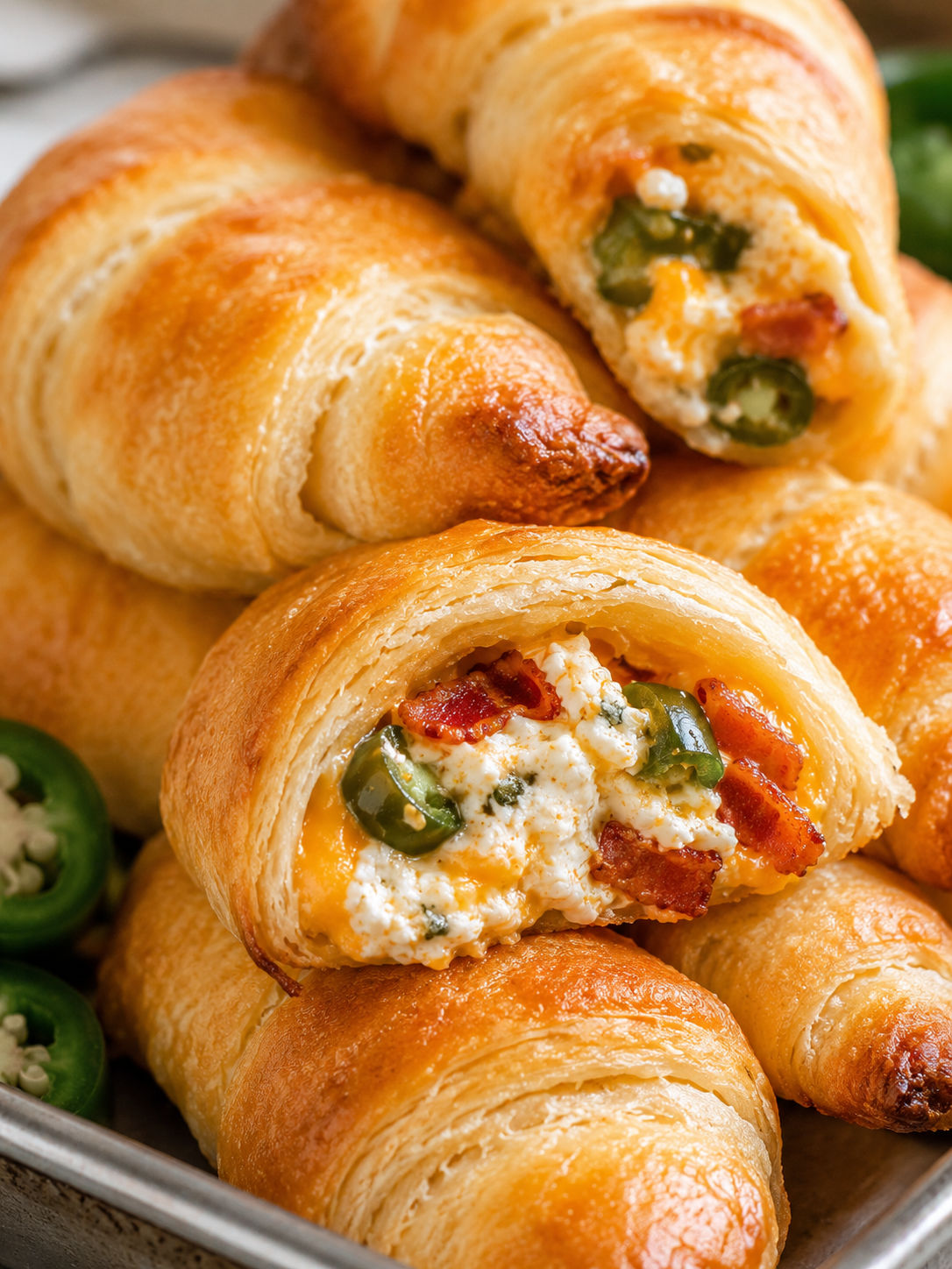 Jalapeño Popper Crescent Rolls, plated and served