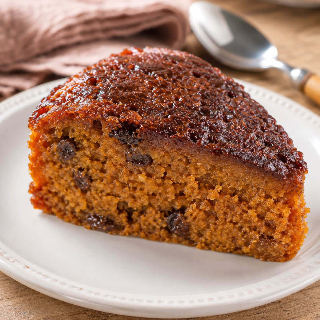 Jamaican sweet potato pudding slice with golden top and dense coconut crumb