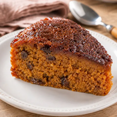 Jamaican sweet potato pudding slice with golden top and dense coconut crumb