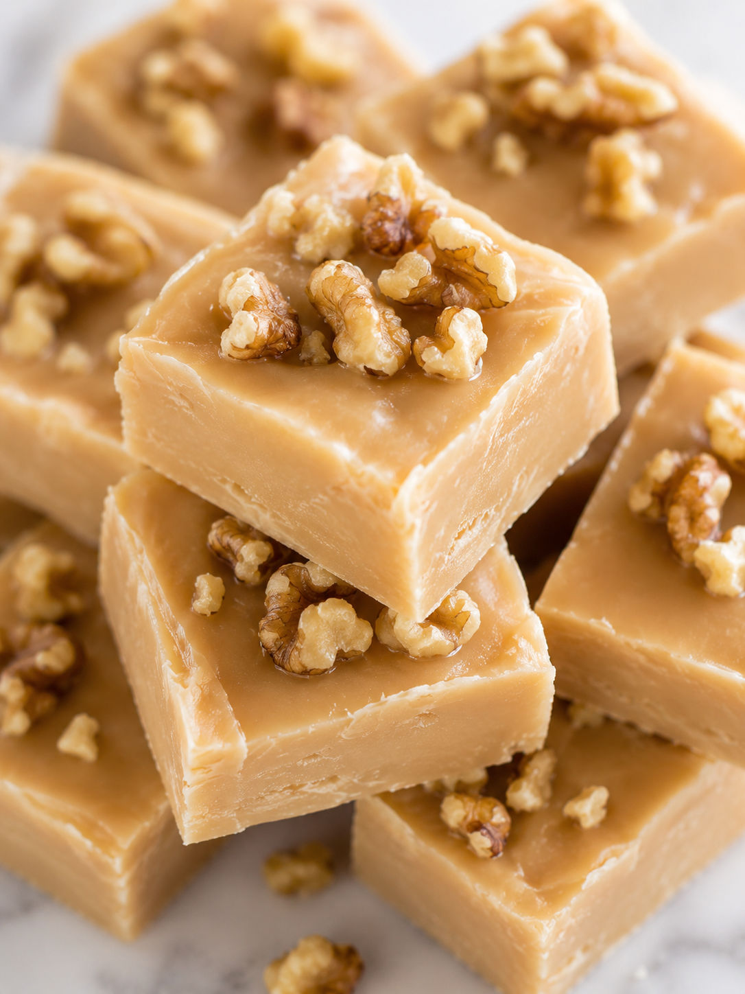 Maple Fudge, plated and served