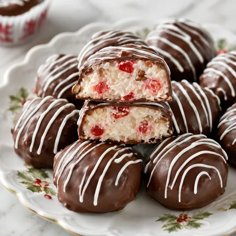 Martha Washington Candies with chocolate shells and creamy coconut centers