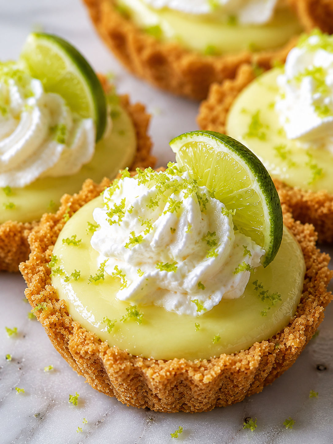 No-Bake Mini Key Lime Pies, plated and served