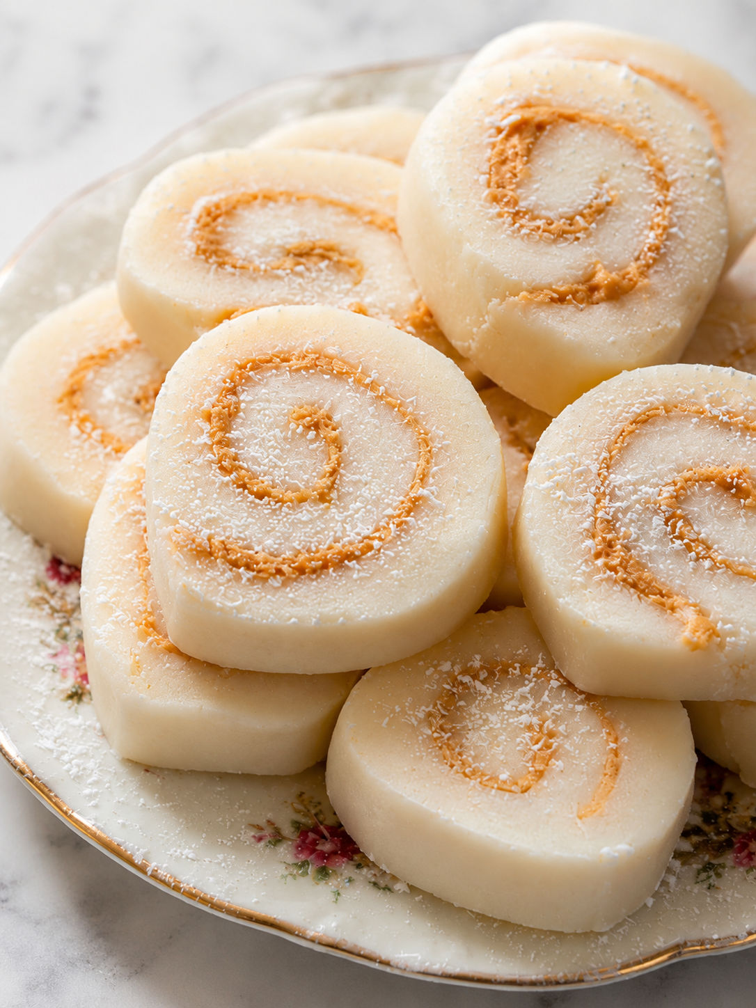 Nostalgic Old Fashioned Potato Candy, plated and served