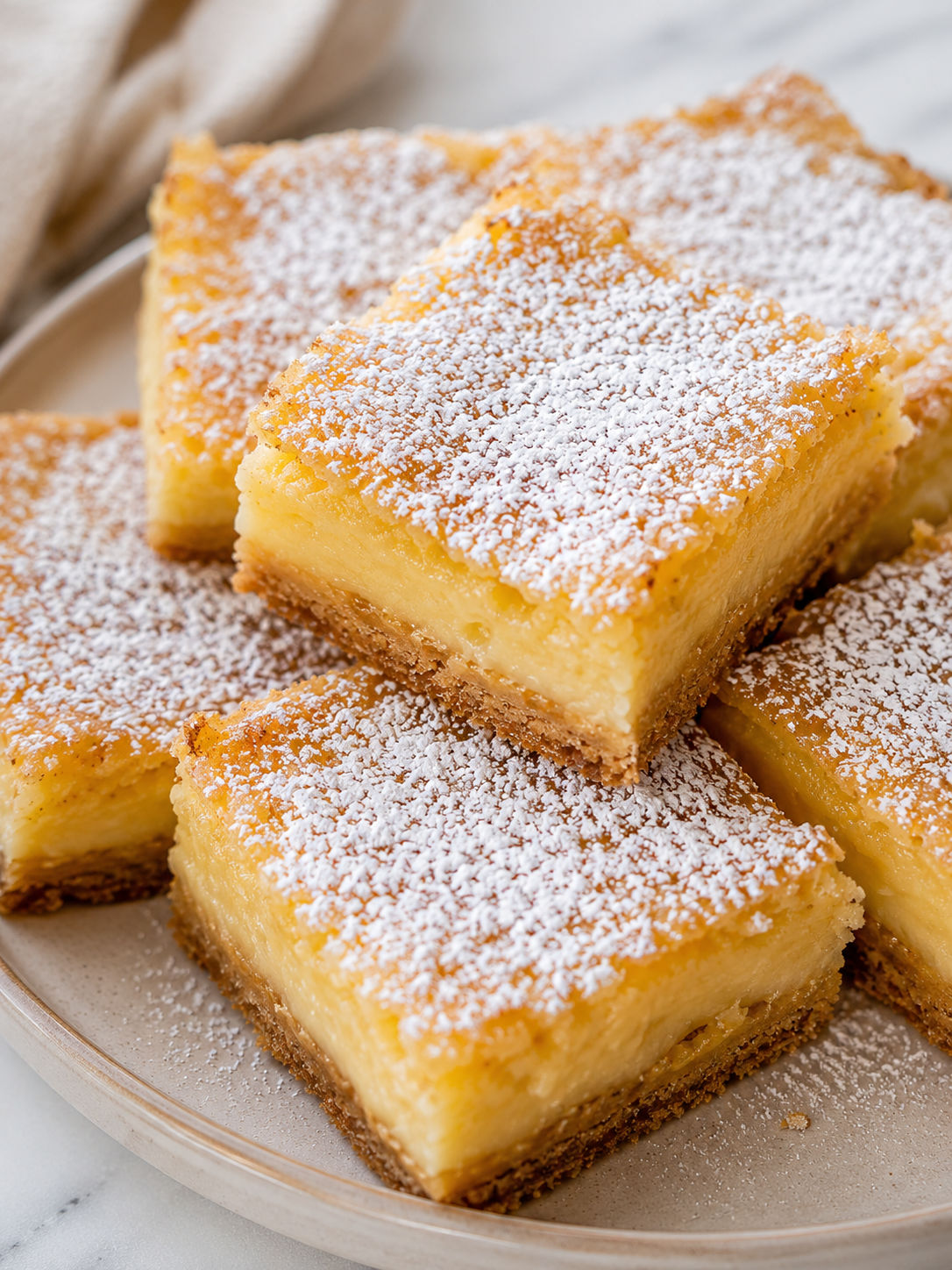 Ooey Gooey Bars, plated and served