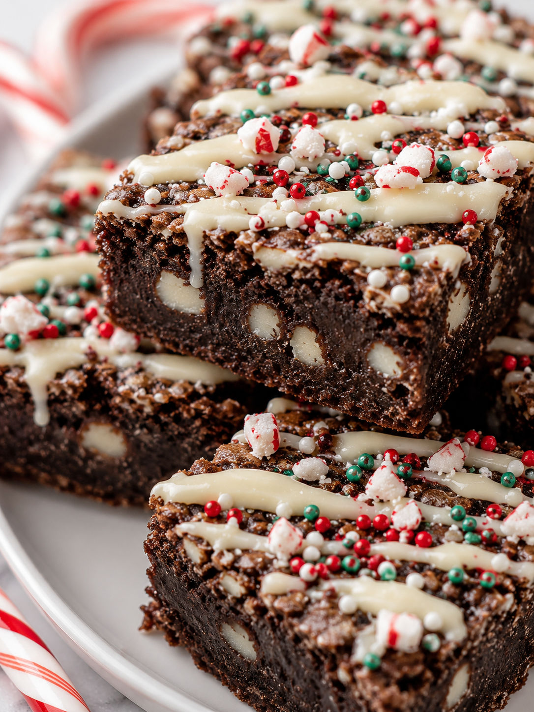 Peppermint Mocha Cookie Bars Recipe for the Holidays, plated and served