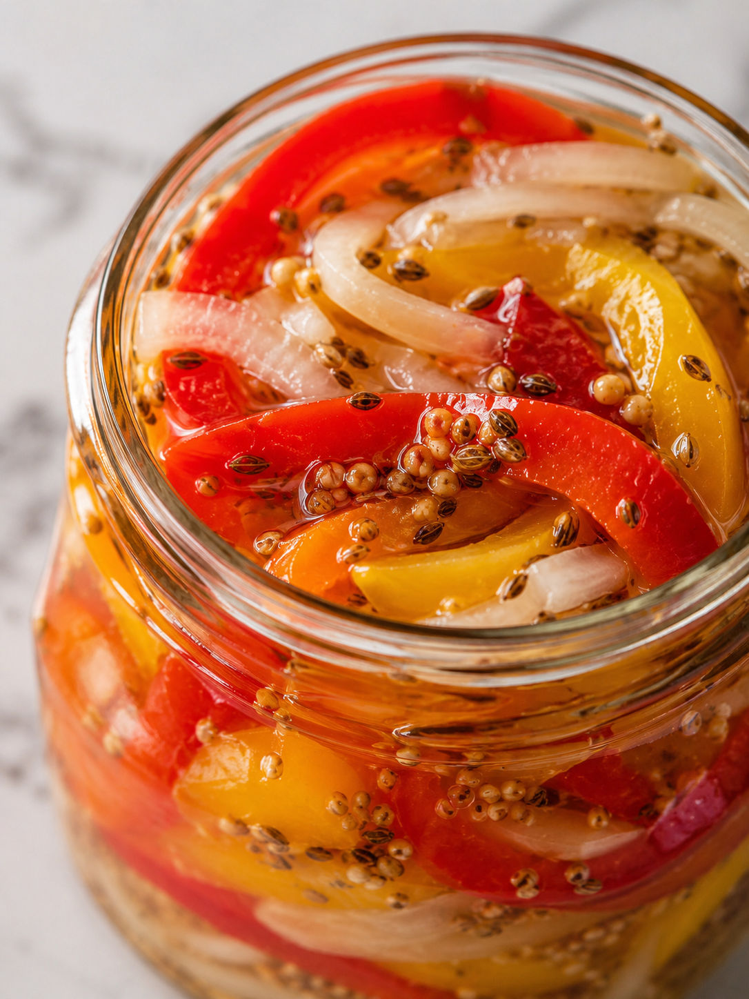 Pickled Pepper and Onion Relish, plated and served