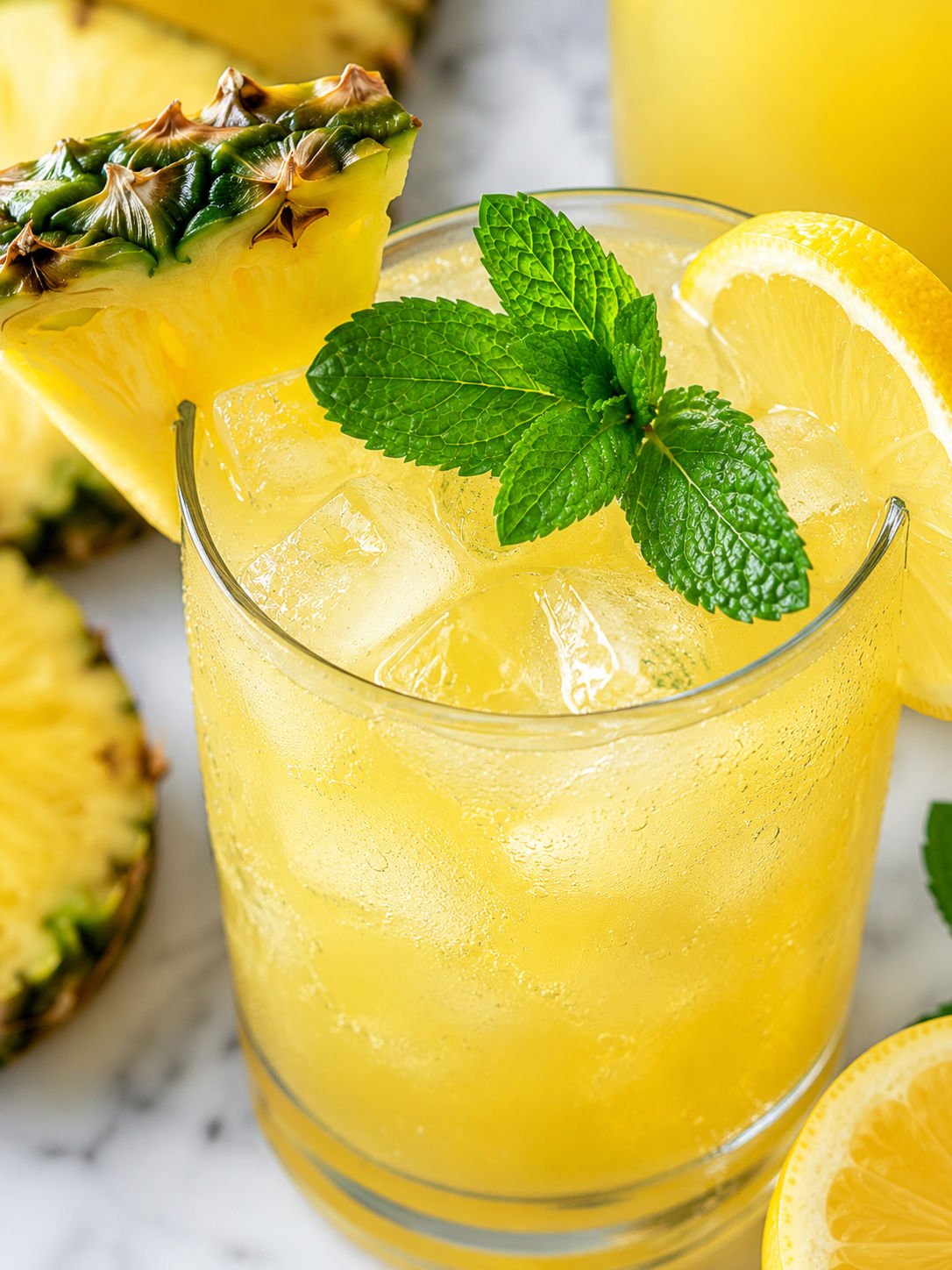 Pineapple Lemonade, plated and served