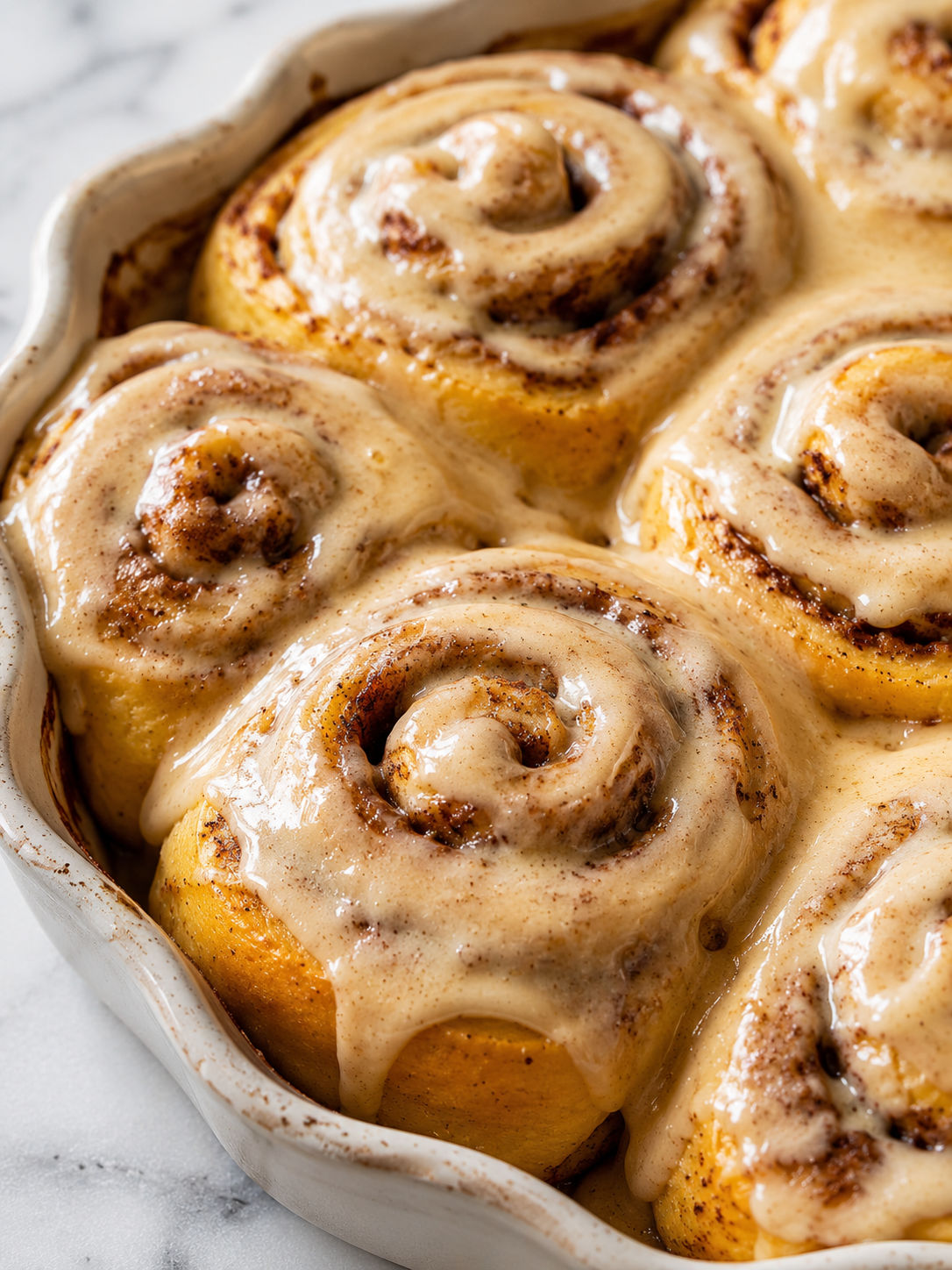 Pumpkin Cinnamon Rolls, plated and served